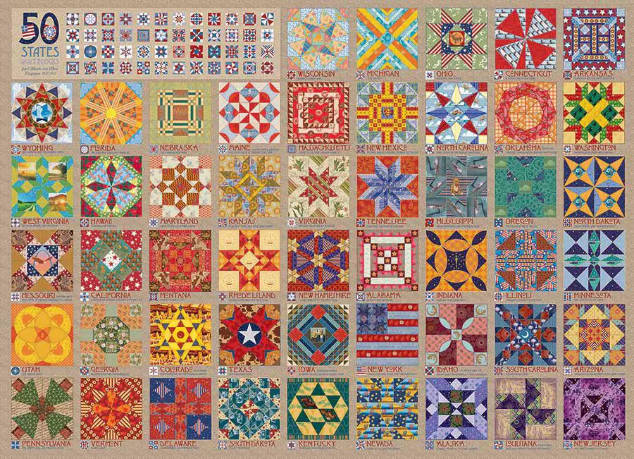 Cobble Hill, 50 states quilt blocks 1000 palaa