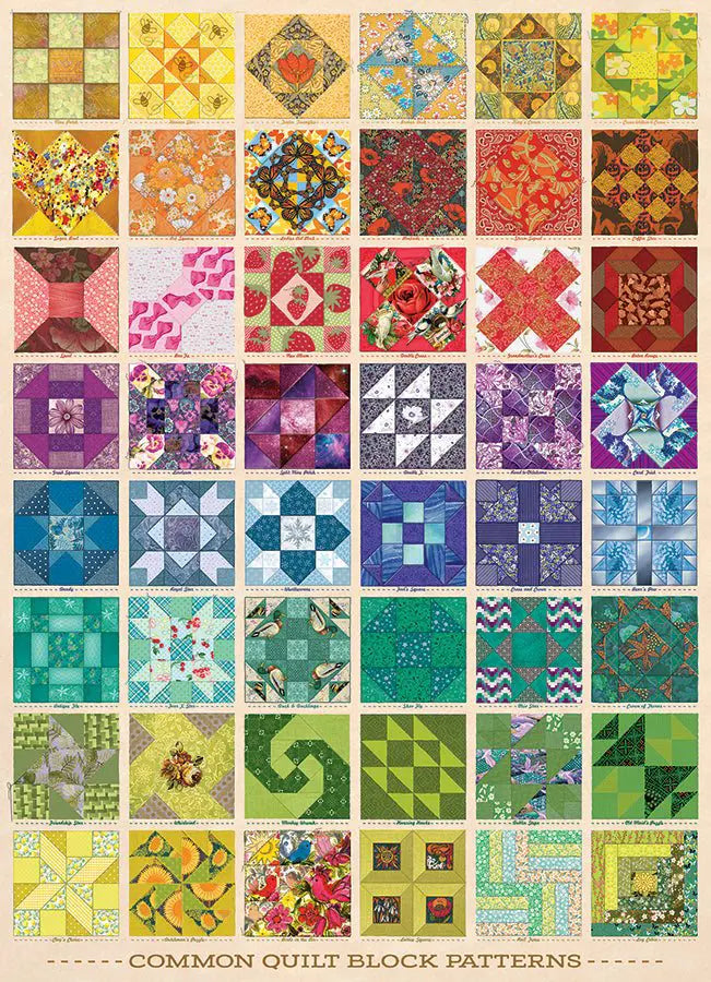 Cobble Hill, Common quilt blocks 1000 palaa