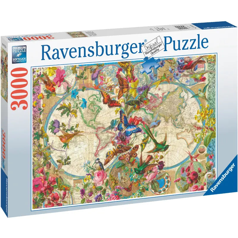 Ravensburger, Flora & Fauna world map 3000 palaa
