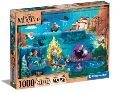 Clementoni, story maps The Little mermaid 1000 palaa