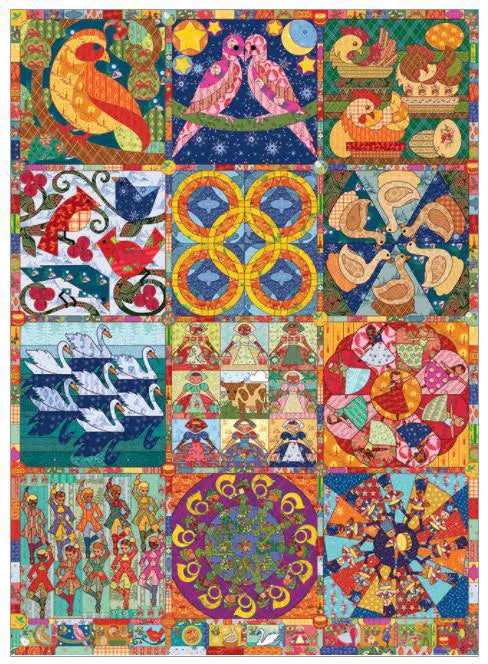 Cobble Hill, Twelve days of christmas quilt 1000 palaa