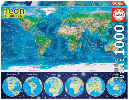 Educa, Neon world map 1000 palaa