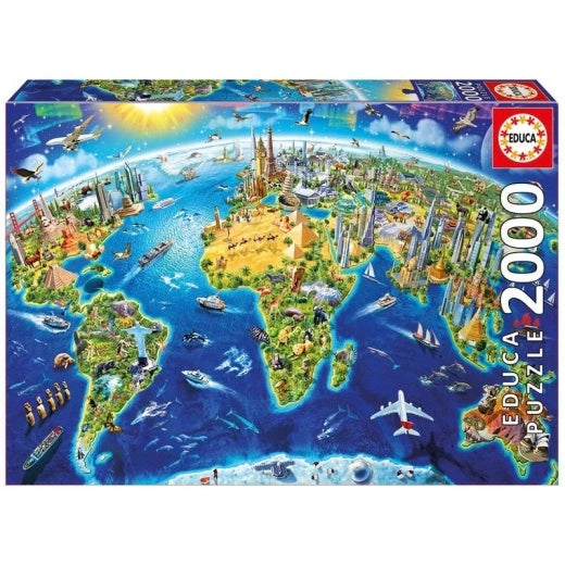 Educa, World landmarks globe 2000 palaa