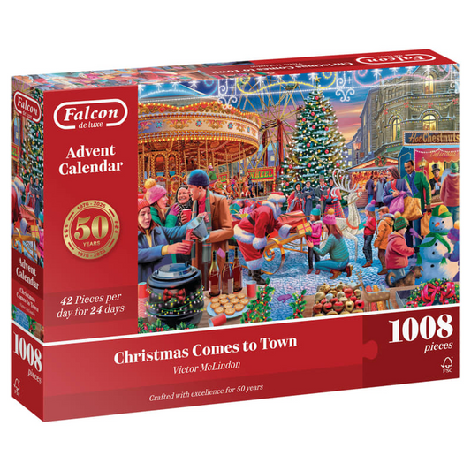 Falcon joulukalenteri palapeli 2026 - Christmas comes to town 1008 palaa