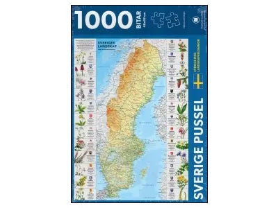 Kartförlaget, Sverige pussel med landskapsblommor 1000 palaa