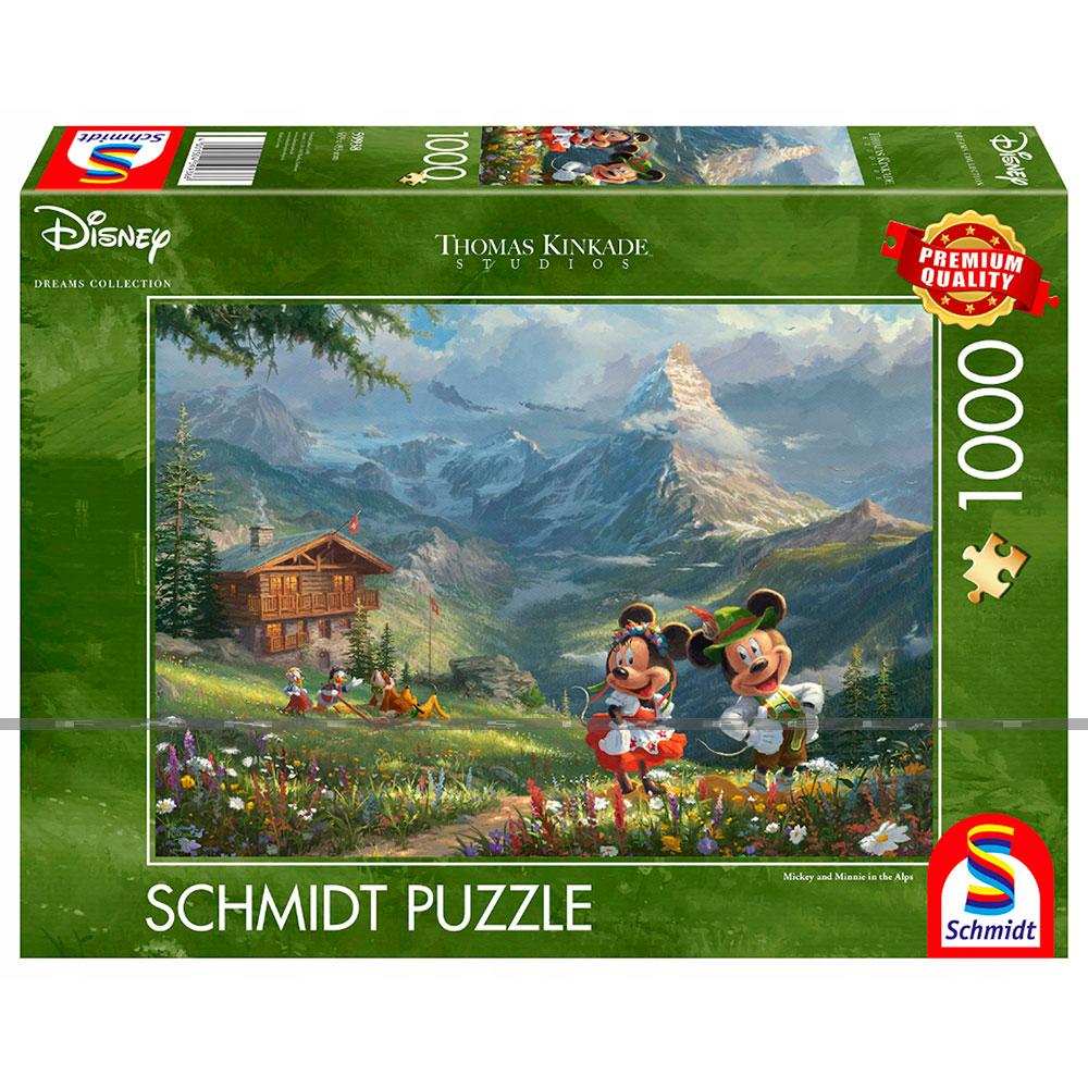 Schmidt, Kinkade: Mickey and Minnie in the Alps 1000 palaa – Puzzle ...